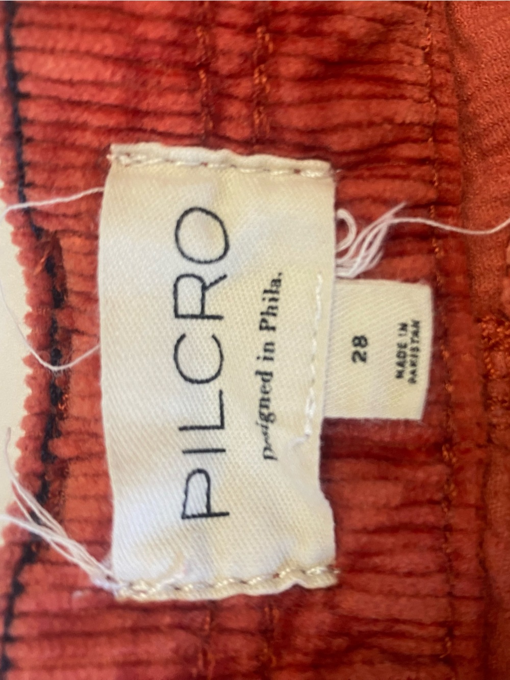 Anthropologie Pilcro Corduroy Pants The Wanderer Relaxed Leg Salmon Red Size 28 - Picture 6 of 6